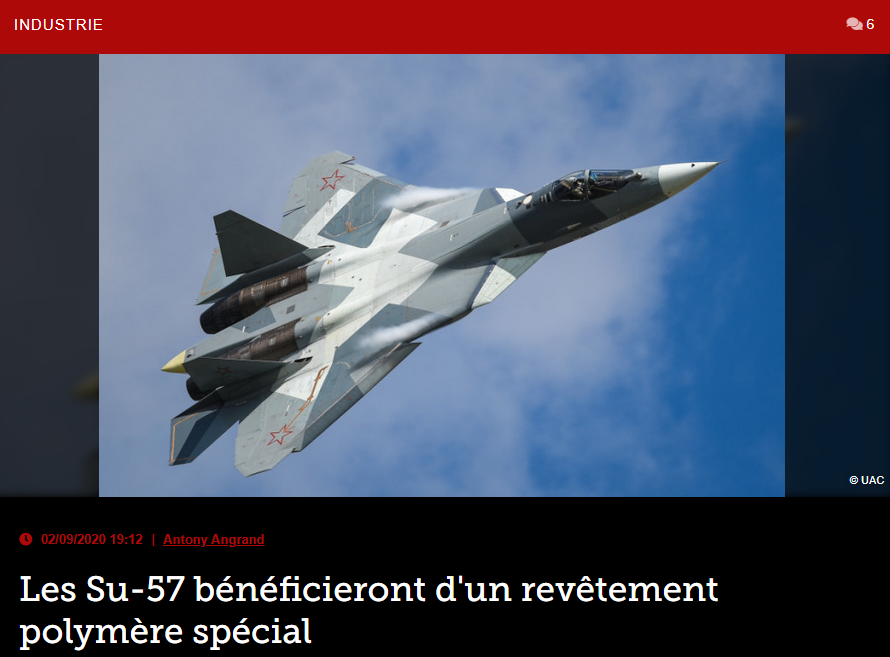 Les Su-57 bénéficieront d’un revêtement polymère spécial