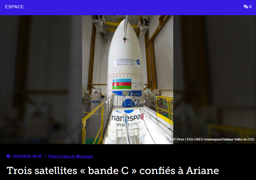 Trois satellites « bande C » confiés à Ariane