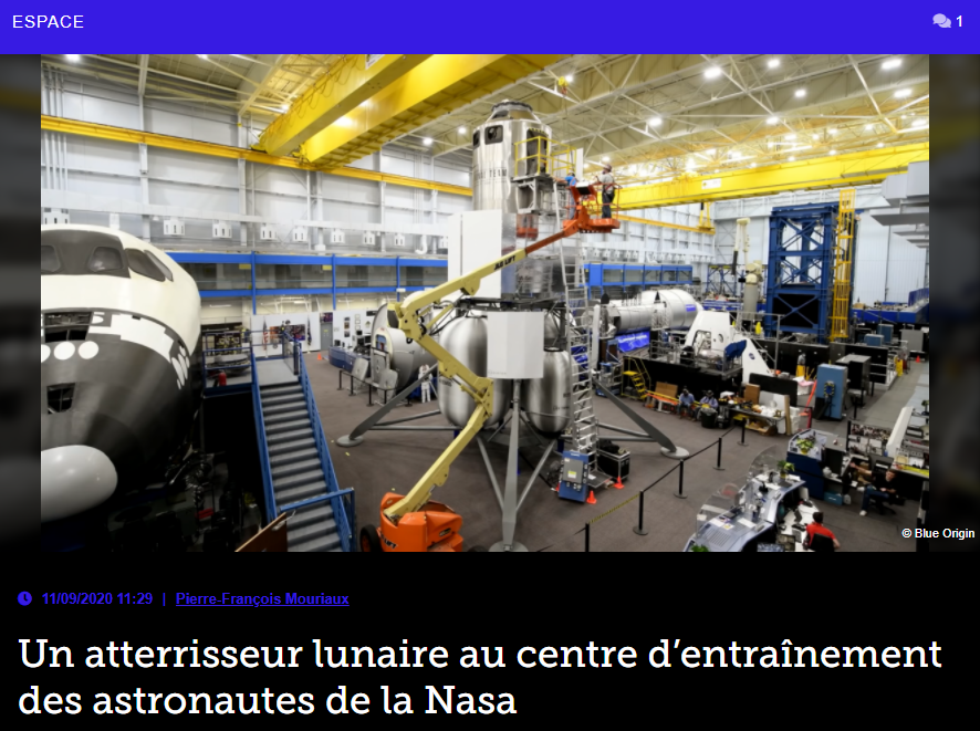 Un atterrisseur lunaire au centre d’entraînement des astronautes de la Nasa