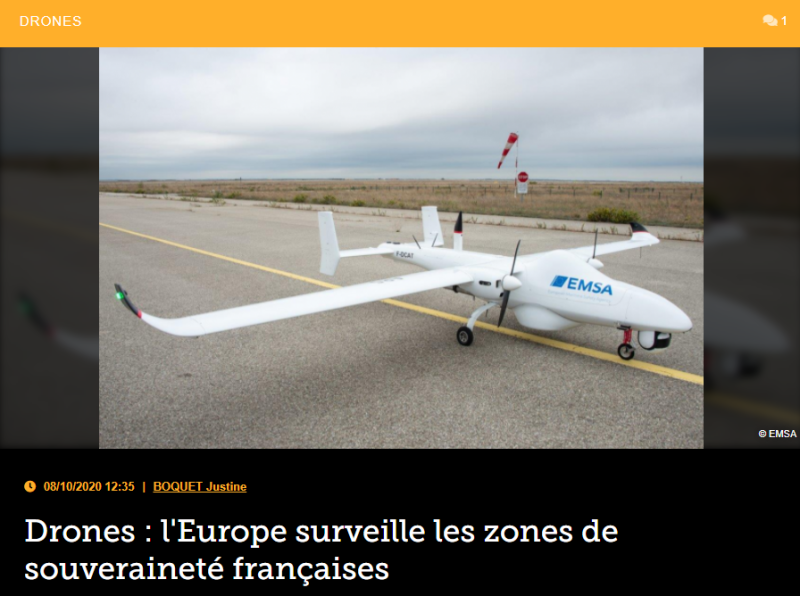 Drones : l’Europe surveille les zones de souveraineté françaises