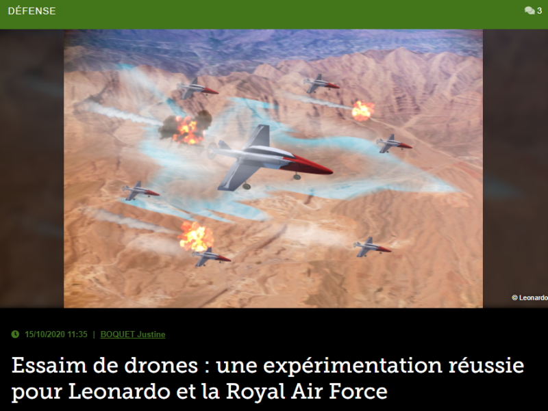 Essaim de drones : une expérimentation réussie pour Leonardo et la Royal Air Force