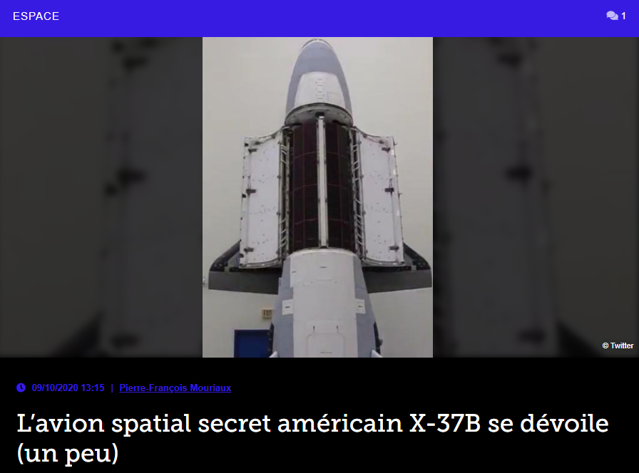 L’avion spatial secret américain X-37B se dévoile (un peu)
