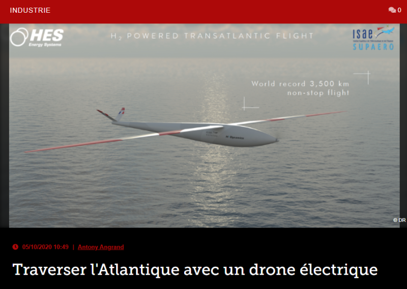 Traverser l’Atlantique avec un drone électrique