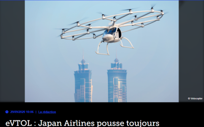 eVTOL : Japan Airlines pousse toujours Volocopter