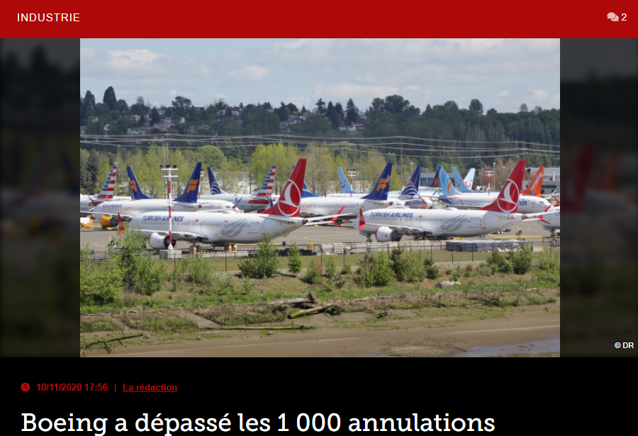 Boeing a dépassé les 1 000 annulations