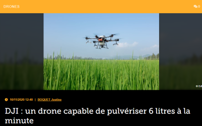 DJI : un drone capable de pulvériser 6 litres à la minute