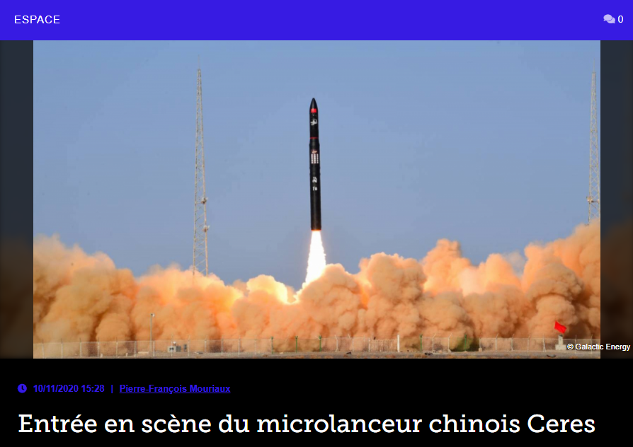 Entrée en scène du microlanceur chinois Ceres