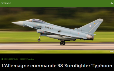 L&rsquo;Allemagne commande 38 Eurofighter Typhoon