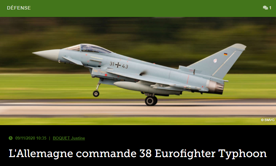 L’Allemagne commande 38 Eurofighter Typhoon
