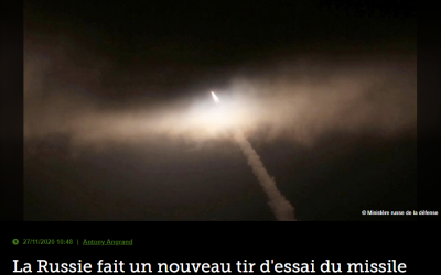 La Russie fait un nouveau tir d&rsquo;essai du missile hypersonique Zirkon