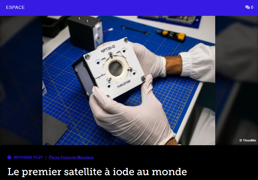 Le premier satellite à iode au monde
