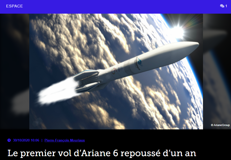 Le premier vol d’Ariane 6 repoussé d’un an