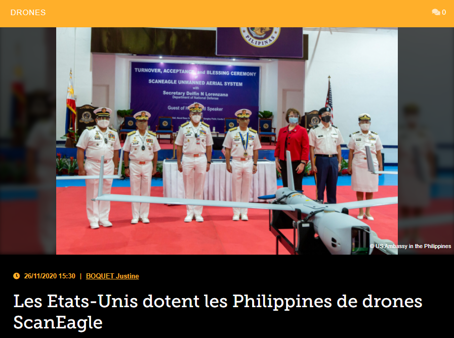 Les Etats-Unis dotent les Philippines de drones ScanEagle