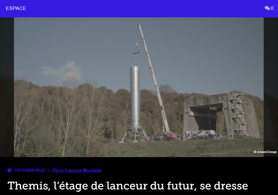 Themis, l’étage de lanceur du futur, se dresse