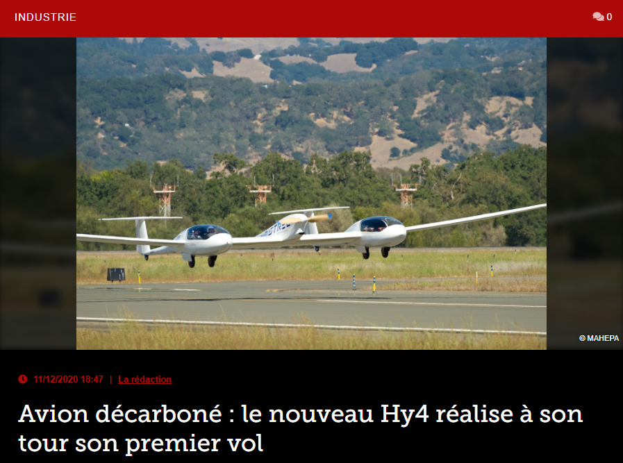 Avion décarboné : le nouveau Hy4 réalise à son tour son premier vol