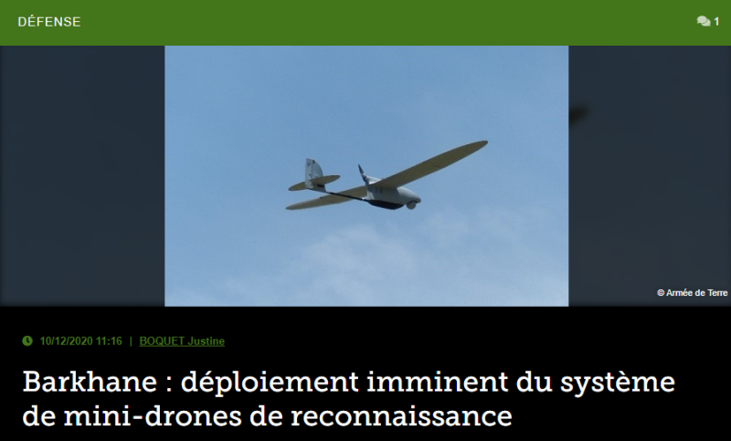 Barkhane : déploiement imminent du système de mini-drones de reconnaissance