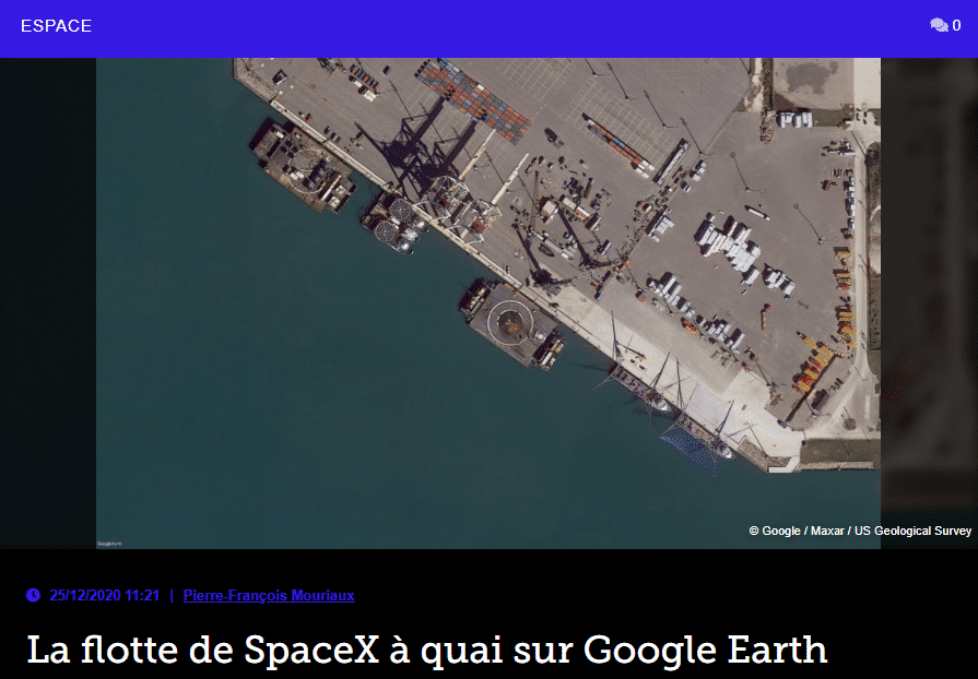 La flotte de SpaceX à quai sur Google Earth