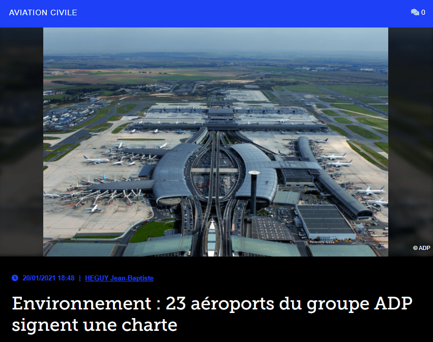 Environnement : 23 aéroports du groupe ADP signent une charte