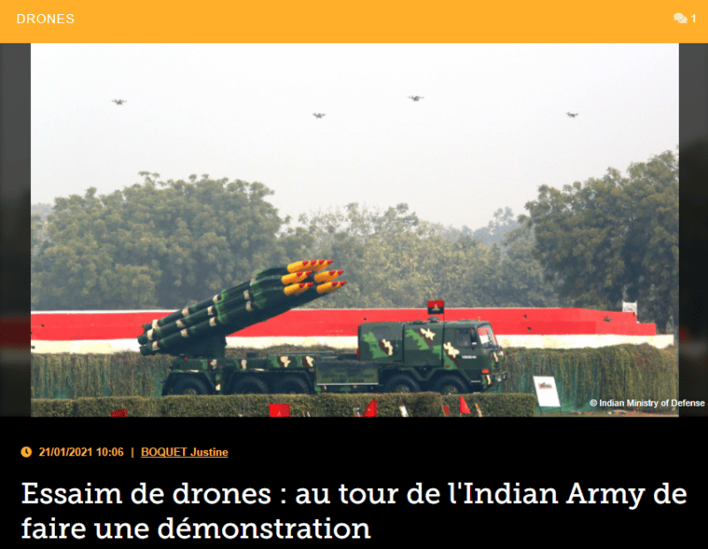 Essaim de drones : au tour de l’Indian Army de faire une démonstration