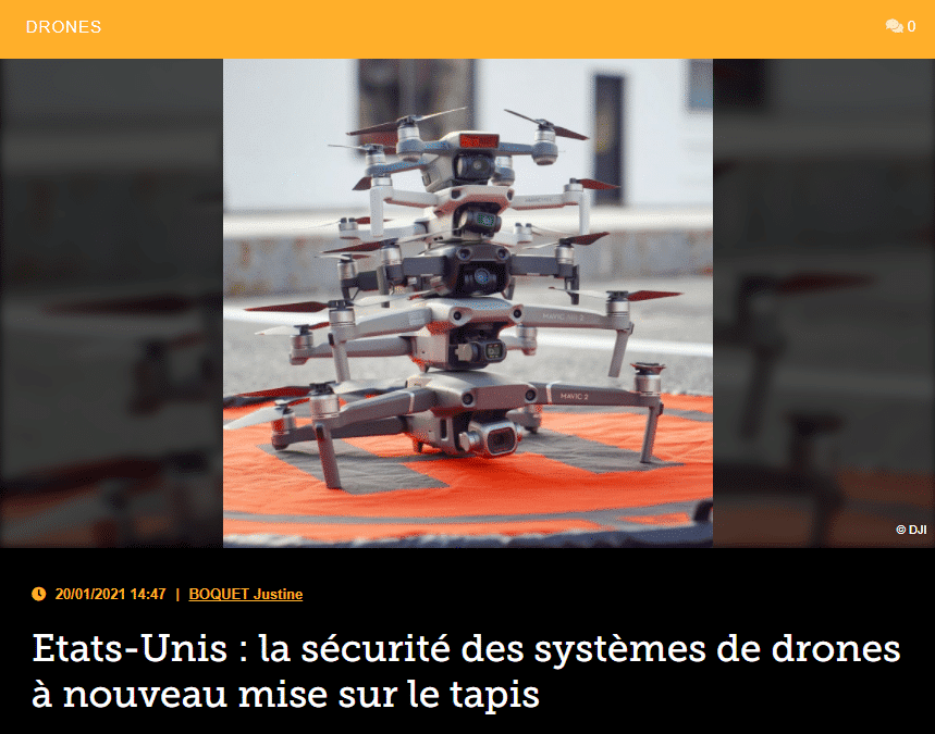 Etats-Unis : la sécurité des systèmes de drones à nouveau mise sur le tapis