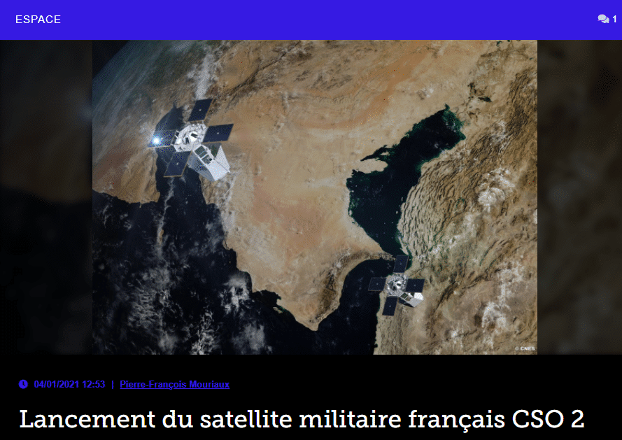 Lancement du satellite militaire français CSO 2