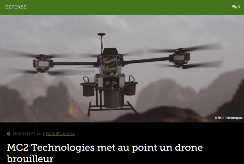 MC2 Technologies met au point un drone brouilleur