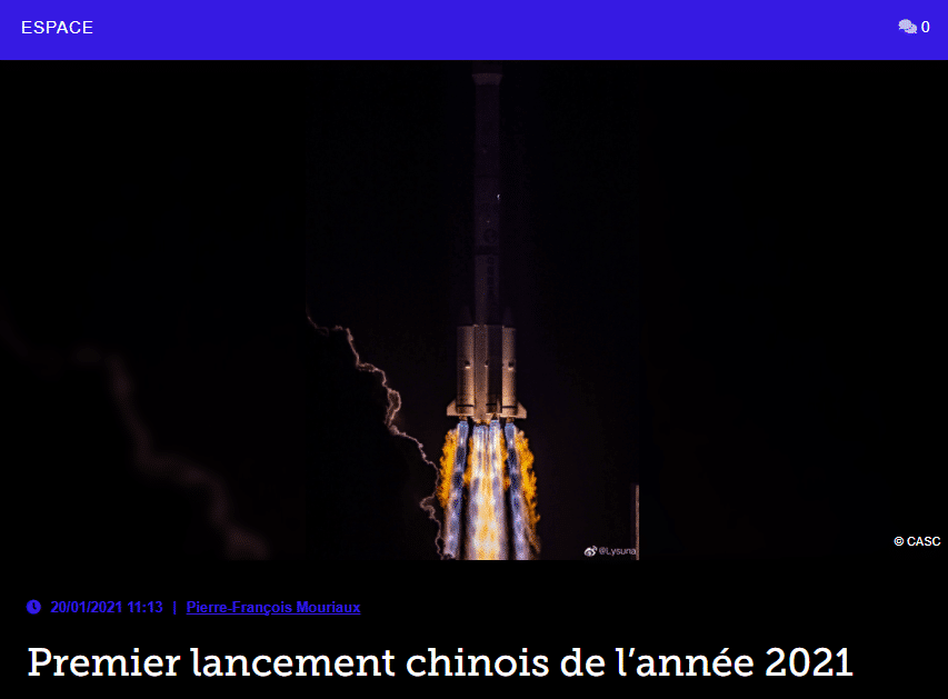 Premier lancement chinois de l’année 2021