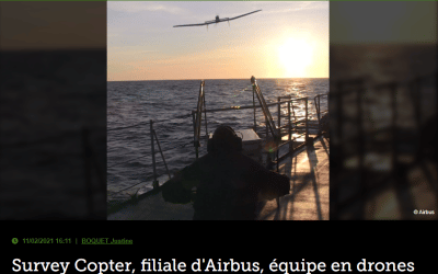 Survey Copter, filiale d&rsquo;Airbus, équipe en drones la Marine nationale