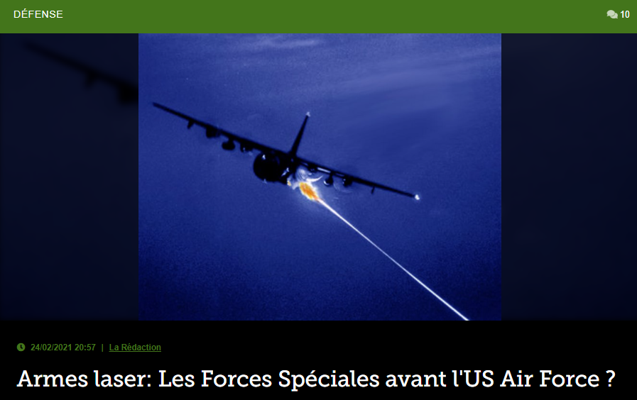 Armes laser: Les Forces Spéciales avant l’US Air Force ?