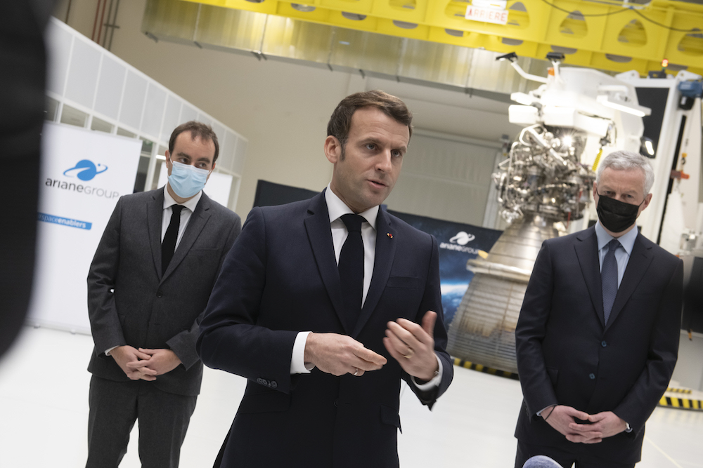 ArianeGroup : visite d'Emmanuel Macron et signature d’un contrat avec le CNES pour les essais du nouveau moteur Prometheus