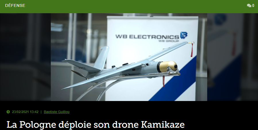 La Pologne déploie son drone Kamikaze