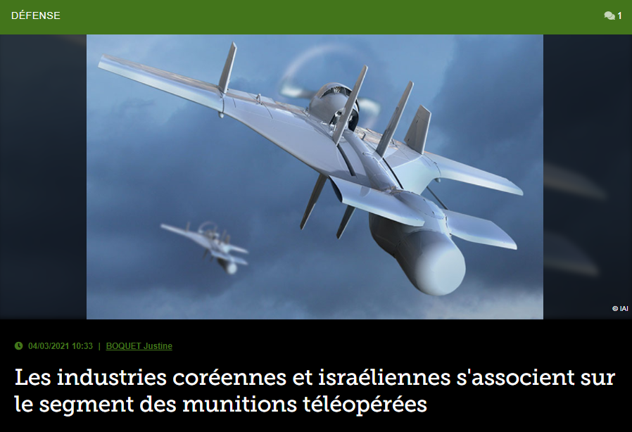 Les industries coréennes et israéliennes s’associent sur le segment des munitions téléopérées