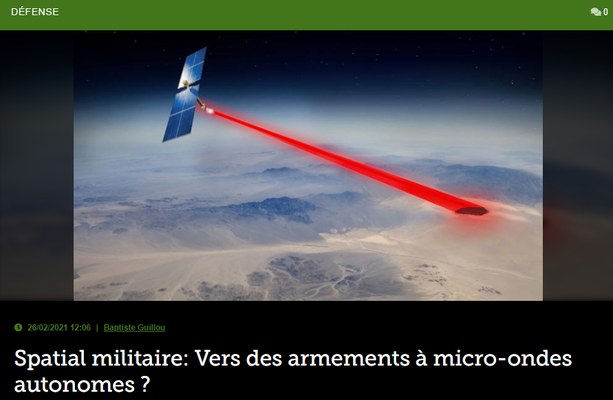 Spatial militaire: Vers des armements à micro-ondes autonomes ?