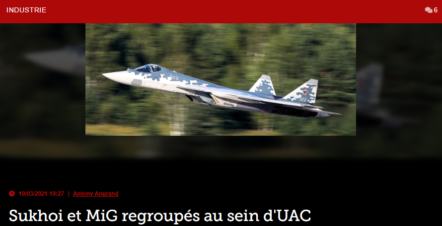 Sukhoi et MiG regroupés au sein d’UAC