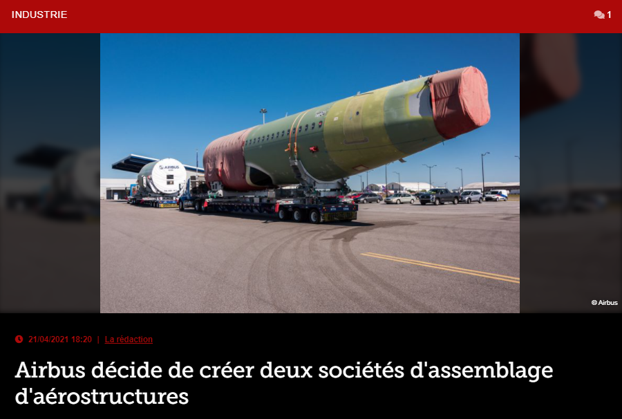 Airbus décide de créer deux sociétés d’assemblage d’aérostructures