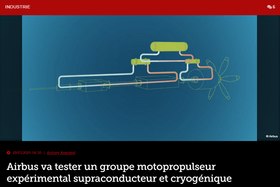 Airbus va tester un groupe motopropulseur expérimental supraconducteur et cryogénique