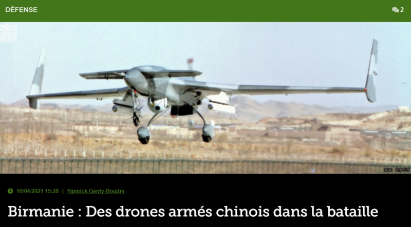 Birmanie : Des drones armés chinois dans la bataille