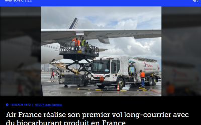 Air France réalise son premier vol long-courrier avec du biocarburant produit en France