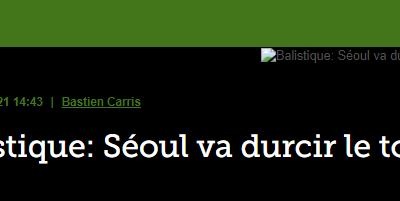 Balistique: Séoul va durcir le ton