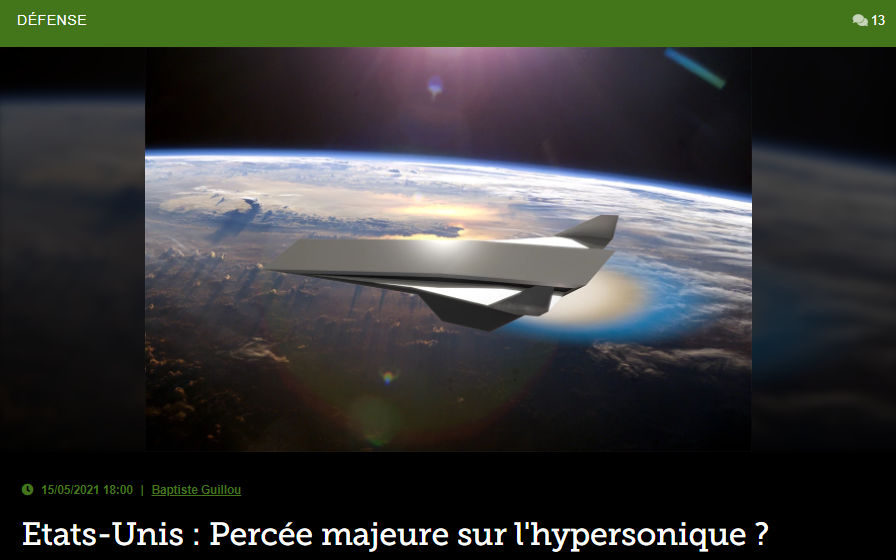 Etats-Unis : Percée majeure sur l’hypersonique ?