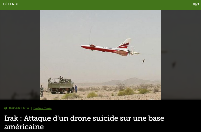 Irak : Attaque d’un drone suicide sur une base américaine