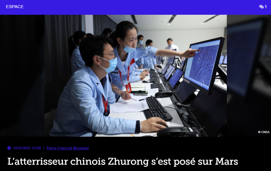 L’atterrisseur chinois Zhurong s’est posé sur Mars