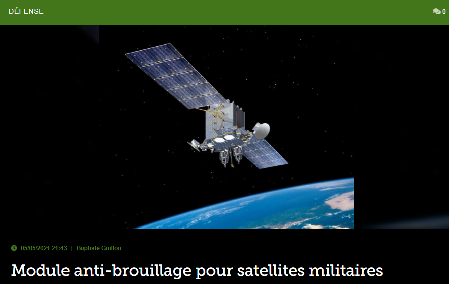 Module anti-brouillage pour satellites militaires