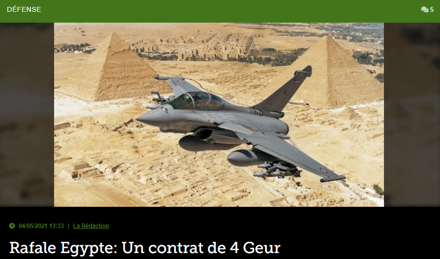 Rafale Egypte: Un contrat de 4 Geur