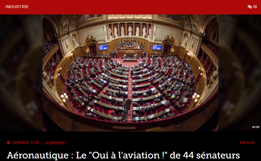 Aéronautique : Le « Oui à l’aviation ! » de 44 sénateurs