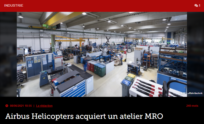 Airbus Helicopters acquiert un atelier MRO