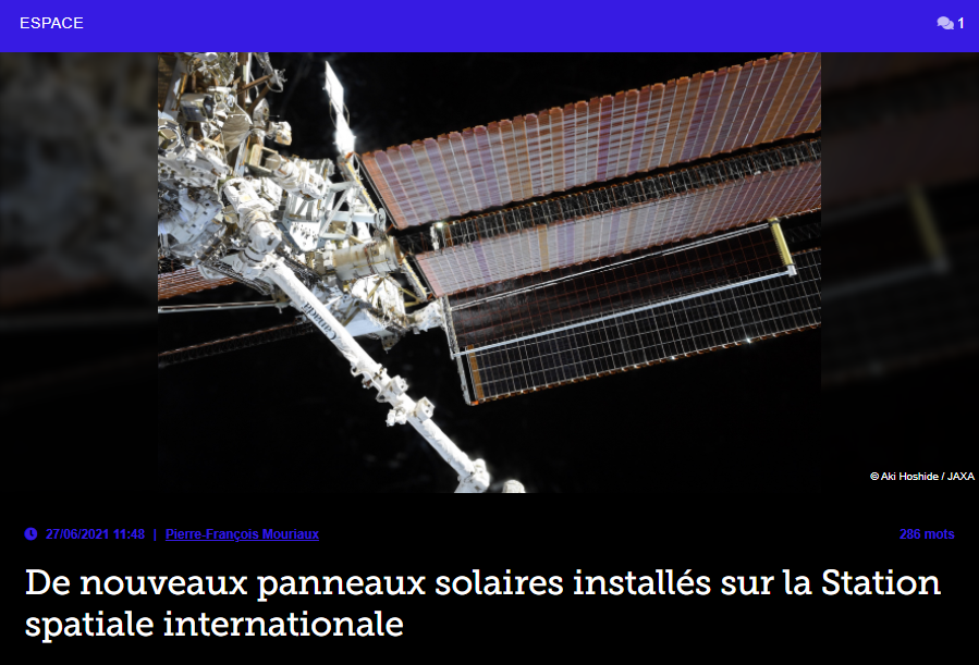 De nouveaux panneaux solaires installés sur la Station spatiale internationale