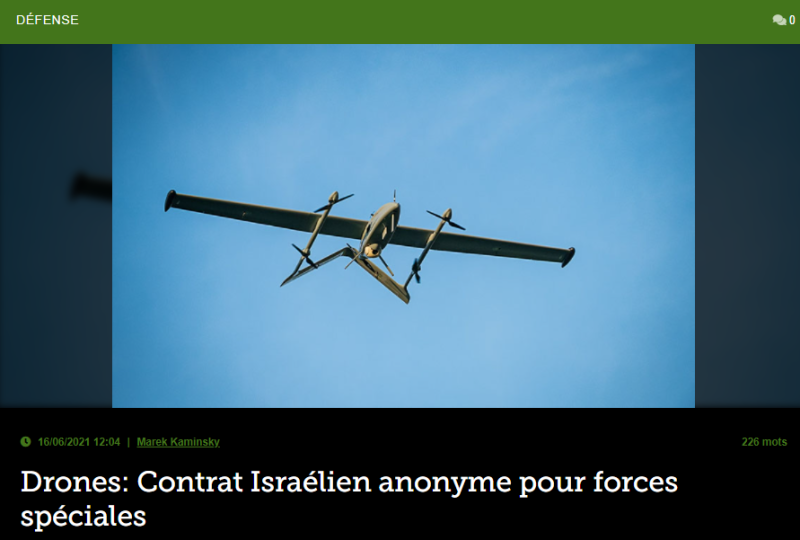 Drones: Contrat Israélien anonyme pour forces spéciales