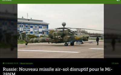Russie: Nouveau missile air-sol disruptif pour le Mi-28NM 
