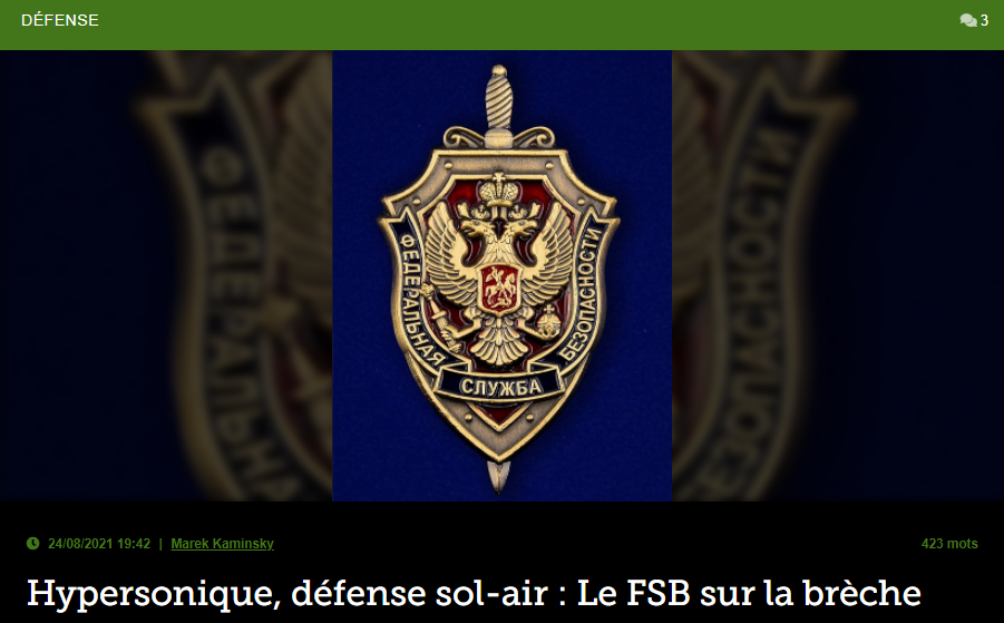 Hypersonique, défense sol-air : Le FSB sur la brèche